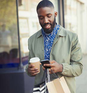 Multi ethnic man with phone